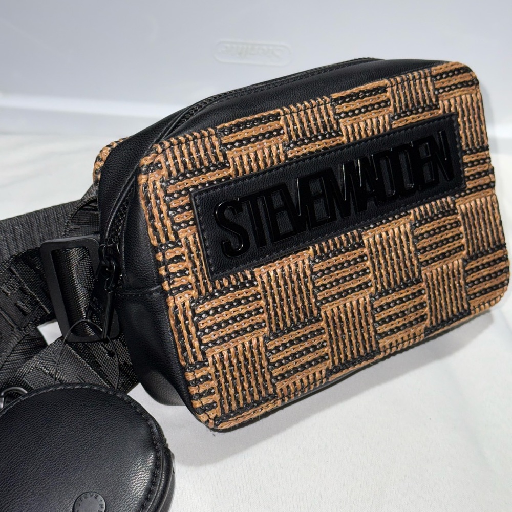 Steve Madden Black and Brown Belt Bag